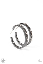 Load image into Gallery viewer, Paparazzi's Glitzy By Association - Black hoop earrings (Blockbusters)
