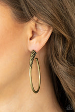 Load image into Gallery viewer, Paparazzi's Fully Loaded - Brass hoop earrings