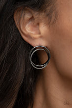 Load image into Gallery viewer, Paparazzi's Always in the Loop - Black post earrings
