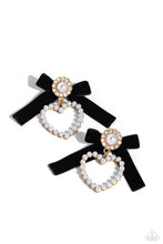 Load image into Gallery viewer, Paparazzi's BOW and Then - Gold &amp; Pearl post earrings
