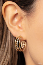 Load image into Gallery viewer, Paparazzi's Dotted Darling - Gold hoop earrings
