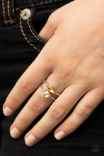 Load image into Gallery viewer, Paparazzi's Embraceable Elegance - Yellow &amp; Iridescent ring
