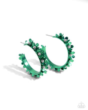 Load image into Gallery viewer, Paparazzi's Fashionable Flower Crown - Green Hoop earrings ~ New Releases
