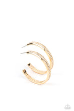 Load image into Gallery viewer, Paparazzi's Flash Freeze - Gold hoop earrings
