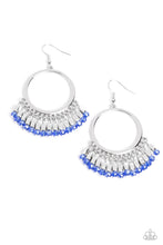 Load image into Gallery viewer, Paparazzi's Fringe Fanfare - Blue hoop earrings
