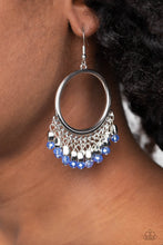 Load image into Gallery viewer, Paparazzi's Fringe Fanfare - Blue hoop earrings
