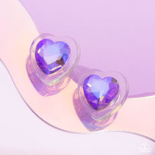 Load image into Gallery viewer, Paparazzi's Heart-Pounding Haute - Purple post earrings
