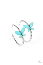 Load image into Gallery viewer, Paparazzi's Bohemian Butterfly - Blue Hoop earrings

