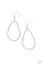 Load image into Gallery viewer, Paparazzi's Say No More! - White Pearl hoop earrings
