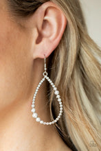 Load image into Gallery viewer, Paparazzi's Say No More! - White Pearl hoop earrings
