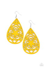 Load image into Gallery viewer, Paparazzi's Marine Eden - Yellow Wood earrings
