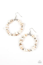 Load image into Gallery viewer, Paparazzi's Mineral Mantra - White hoop earrings

