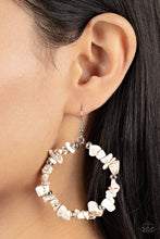 Load image into Gallery viewer, Paparazzi's Mineral Mantra - White hoop earrings
