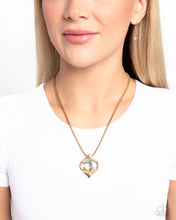 Load image into Gallery viewer, Paparazzi's Motivated Maverick - Gold &amp; Iridescent necklace ~ New Releases
