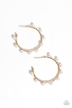 Load image into Gallery viewer, Paparazzi's Night at the Gala - Gold &amp; Pearl hoop earrings ~ New Releases
