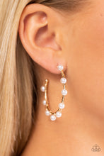 Load image into Gallery viewer, Paparazzi's Night at the Gala - Gold &amp; Pearl hoop earrings ~ New Releases
