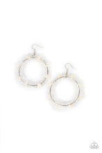 Load image into Gallery viewer, Paparazzi's Ocean Surf - White hoops earrings

