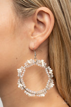 Load image into Gallery viewer, Paparazzi's Ocean Surf - White hoops earrings
