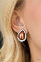 Load image into Gallery viewer, Paparazzi's Old Hollywood Opulence - Brown Clip-On earrings
