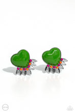Load image into Gallery viewer, Paparazzi's Spring Story - Green Clip-On earrings
