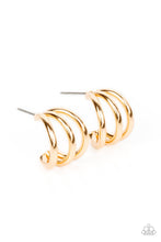 Load image into Gallery viewer, Paparazzi's TRIPLE Down - Gold hoop earrings
