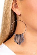 Load image into Gallery viewer, Paparazzi's The Little Dipper - Black hoop earrings
