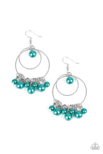 Load image into Gallery viewer, Paparazzi's New York Attraction - Green Pearl hoop earrings
