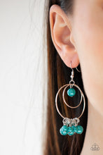 Load image into Gallery viewer, Paparazzi's New York Attraction - Green Pearl hoop earrings
