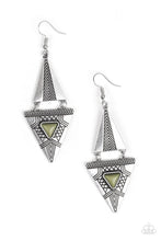Load image into Gallery viewer, Paparazzi's El Paso Edge - Green earrings
