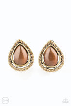 Load image into Gallery viewer, Paparazzi's Noteworthy Shimmer - Brass Clip-On earrings
