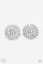 Load image into Gallery viewer, Paparazzi's Buckingham Beauty - White Clip-On earrings
