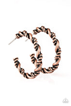 Load image into Gallery viewer, Paparazzi's Plainly Panama - Copper hoop earrings
