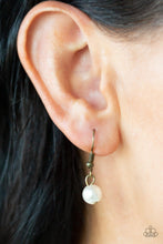 Load image into Gallery viewer, Paparazzi's You May Kiss The Bride - Brass Pearl necklace
