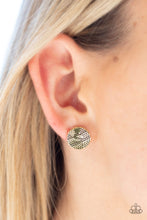 Load image into Gallery viewer, Paparazzi's Bright As a Button - Brass post earrings
