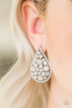 Load image into Gallery viewer, Paparazzi's REIGN-Storm - White post earrings
