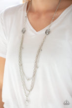 Load image into Gallery viewer, Paparazzi's Dare To Dazzle - Silver necklace (lanyard)
