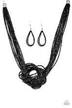 Load image into Gallery viewer, Paparazzi's Knotted Knockout - Black Seed Beads necklace
