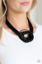 Load image into Gallery viewer, Paparazzi's Knotted Knockout - Black Seed Beads necklace
