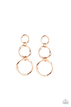 Load image into Gallery viewer, Paparazzi's Three Ring Radiance - Copper post earrings
