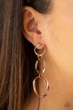 Load image into Gallery viewer, Paparazzi's Three Ring Radiance - Copper post earrings
