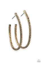 Load image into Gallery viewer, Paparazzi's Globetrotting Glitter - Brass hoop earrings
