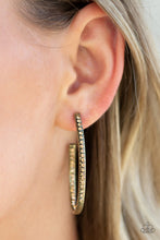 Load image into Gallery viewer, Paparazzi's Globetrotting Glitter - Brass hoop earrings
