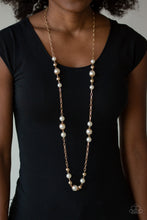 Load image into Gallery viewer, Paparazzi's Wall Street Waltz - Gold Pearl necklace
