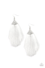 Load image into Gallery viewer, Paparazzi's Tassel Tempo - White earrings
