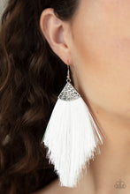 Load image into Gallery viewer, Paparazzi's Tassel Tempo - White earrings
