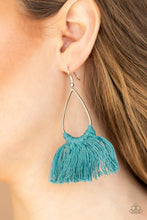 Load image into Gallery viewer, Paparazzi's Tassel Treat - Blue Earrings
