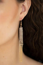 Load image into Gallery viewer, Paparazzi's Rhinestone Romance - Gold earrings
