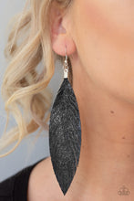 Load image into Gallery viewer, Paparazzi's Feather Fantasy - Black earrings
