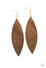 Load image into Gallery viewer, Paparazzi's Feather Fantasy - Gold earrings
