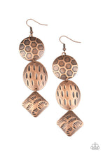 Load image into Gallery viewer, Paparazzi's Mixed Move - Copper earrings
